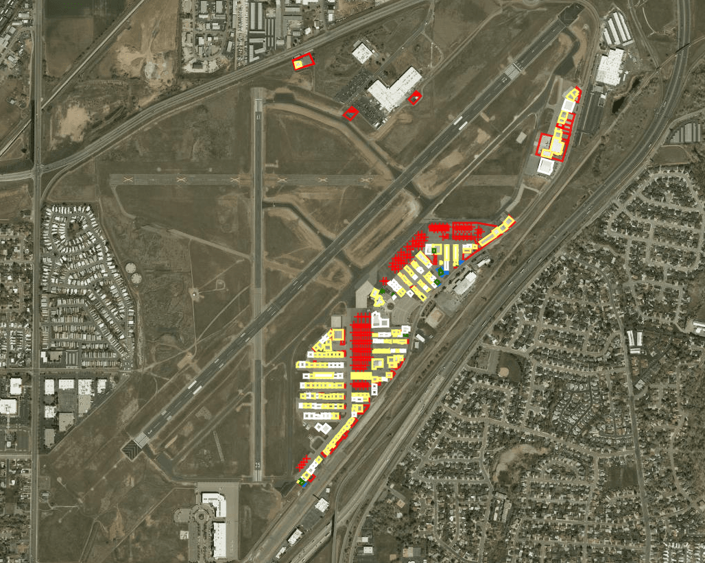 Areal map of hangars
